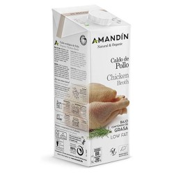 Caldo organico de pollo 1 litro Marca Amandin